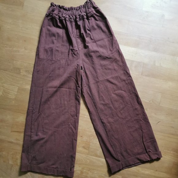Free People Pants - Free People Beach wide leg brown cotton pants